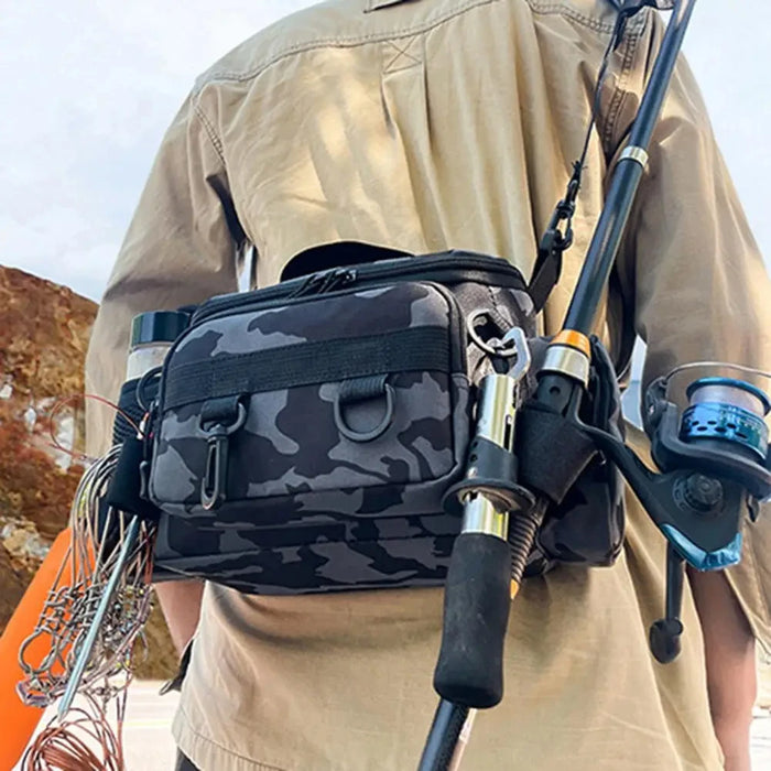 Multifunction Fishing Gear Shoulder Bag with Holder