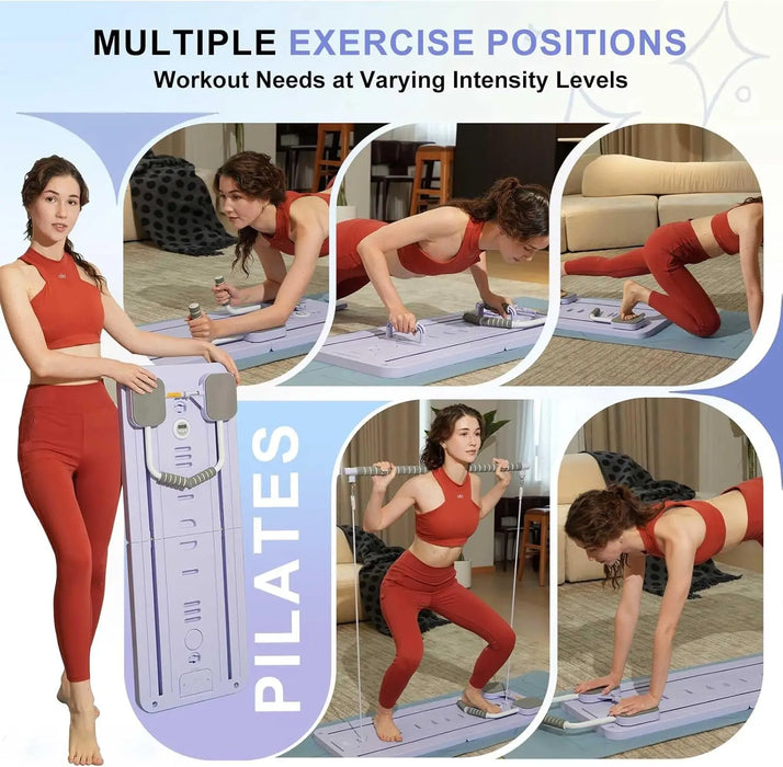 Pilates Ab Workout Board with Resistance Bands for Home Fitness
