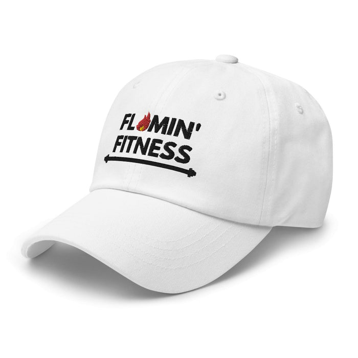 White Baseball Cap - Flamin' Fitness