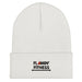 White Cuffed Beanie - Flamin' Fitness