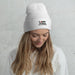 White Cuffed Beanie - Flamin' Fitness